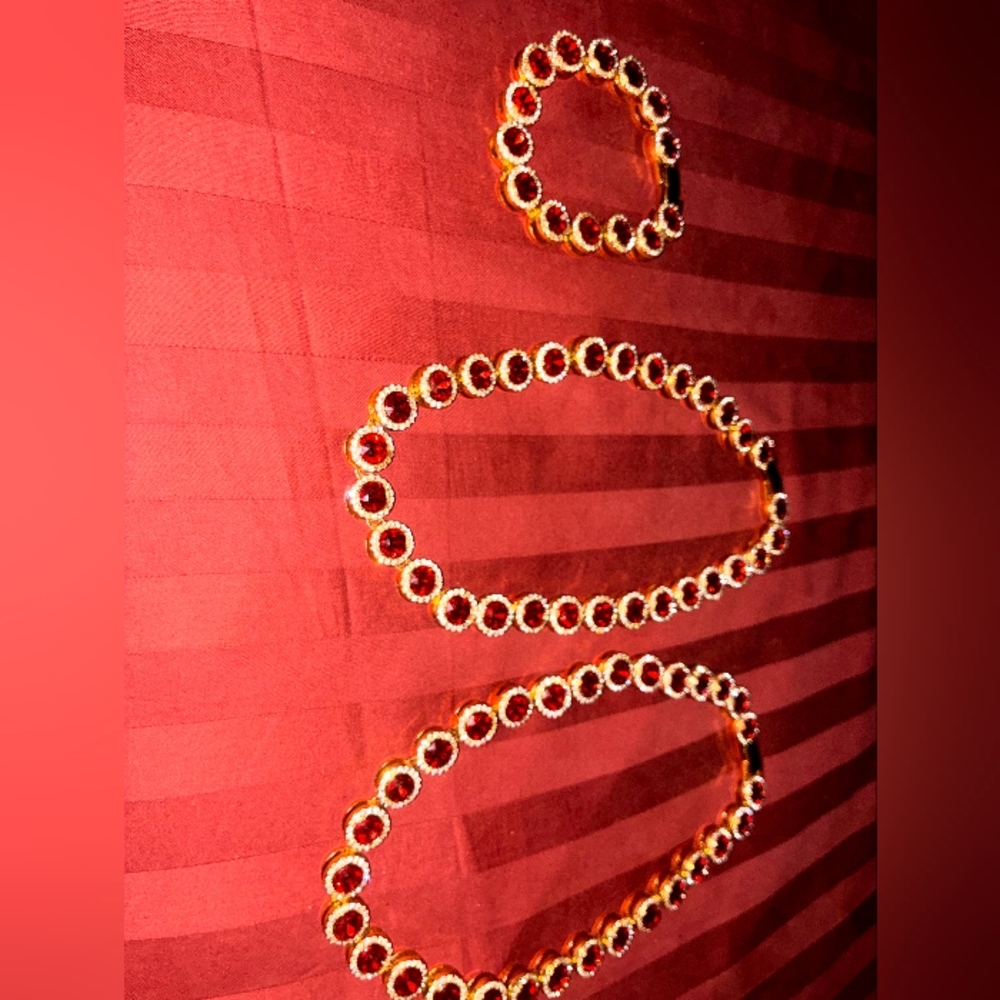Elegant Gold and Red Jewelry Set